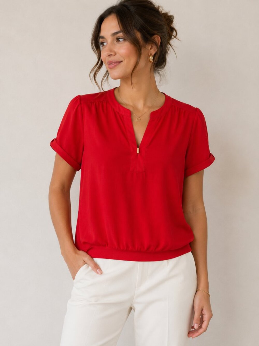 The Limited NWT Orange Gold Accent Blouse XS